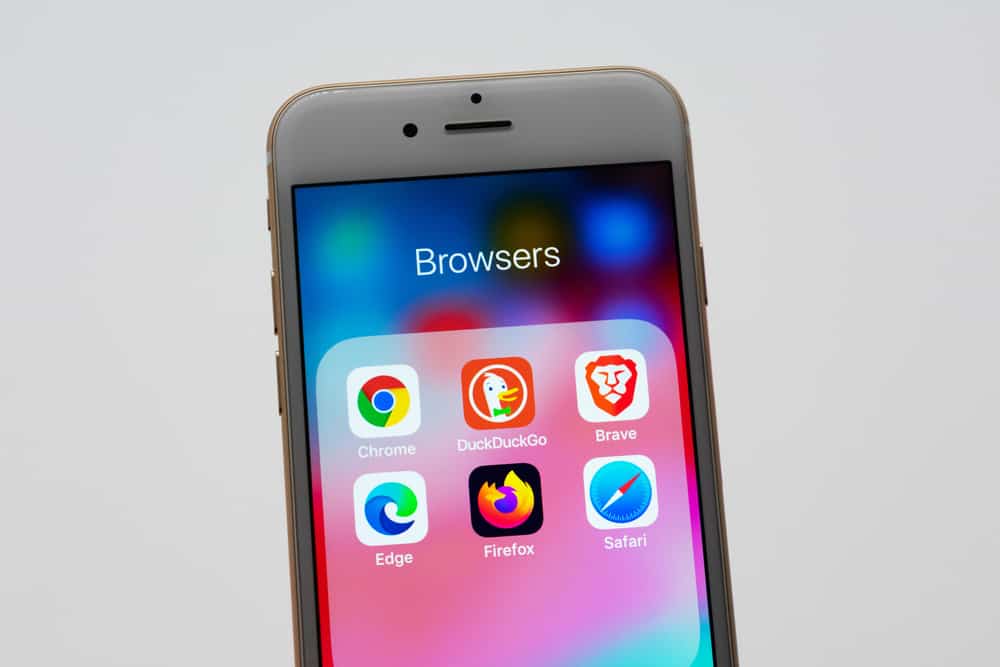 An Iphone With Its Browser Tiles