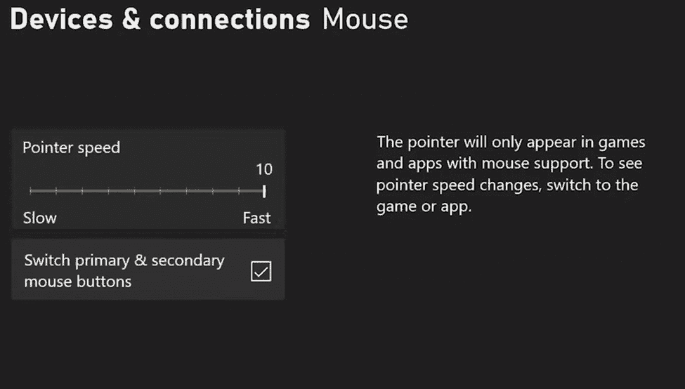 Mouse Settings On Xbox