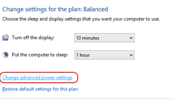 Windows Power Settings