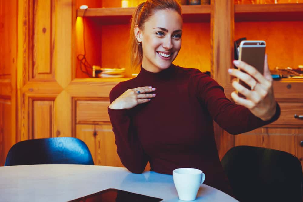 Woman chatting on FaceTime