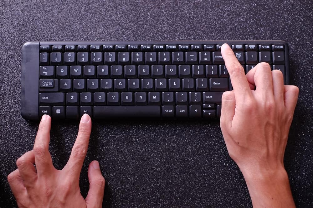 Typing On Keyboard
