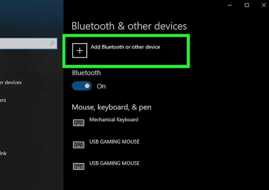 Add Bluetooth or other device option