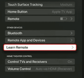 Learn Remote Option