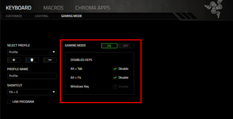 Как выключить игровой режим на клавиатуре razer