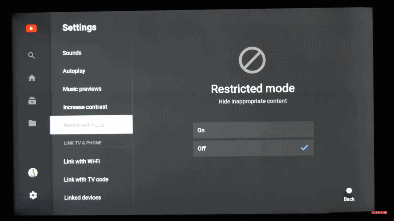 как поставить ограничение на ютуб на телевизоре