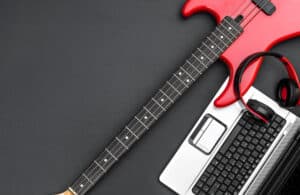 Electric Guitar And Laptop